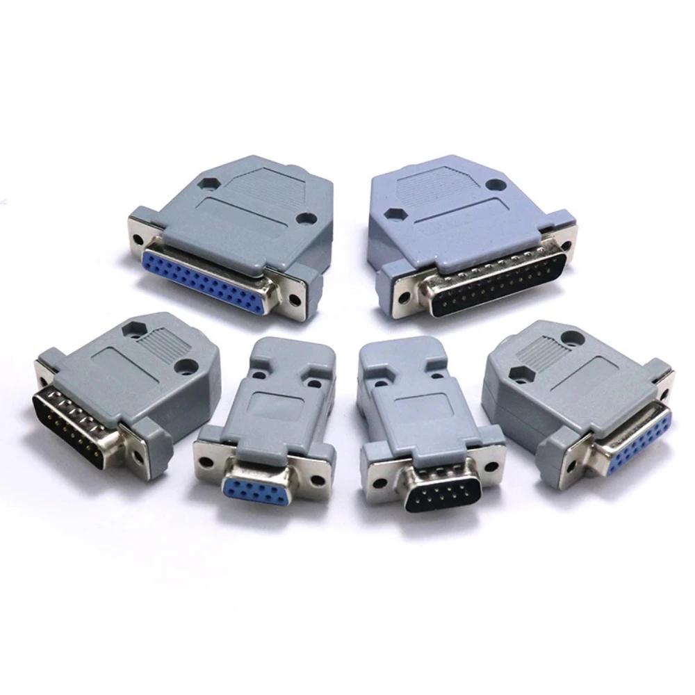 1/2sets DB Adapter Connector Plug D Type RS232 COM Serial 9/15/25/37 Pin Hole Port Socket Female Male Screw Installation Shell