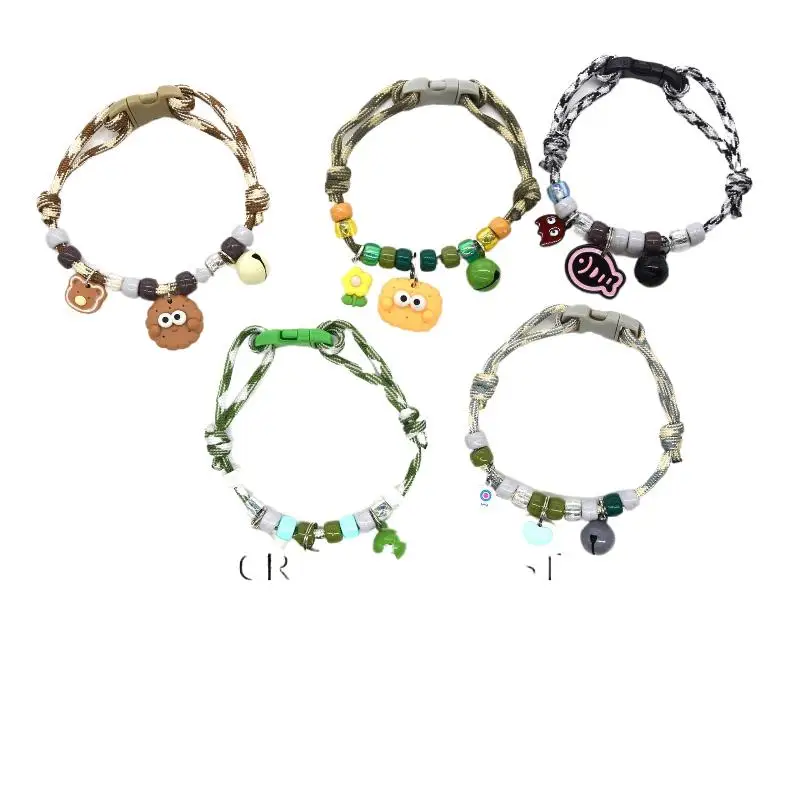 Bunte Glocken-Haustier-Halskette Geflochtene Verstellbare Katzen- und Hundehalskette Niedlicher Anhänger Haustier-Schmuck Kostüm-Accessoires – Detail 6