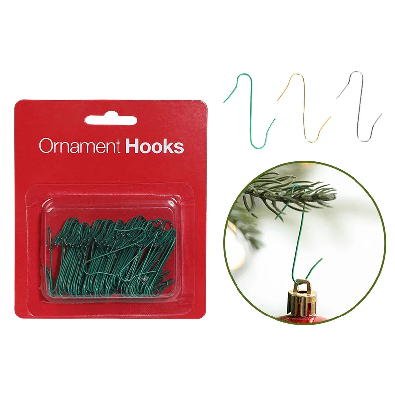 

S-Shaped Metal Hooks for Christmas Decor, Multi-Purpose C Hooks with Storage Box for Ornament Display