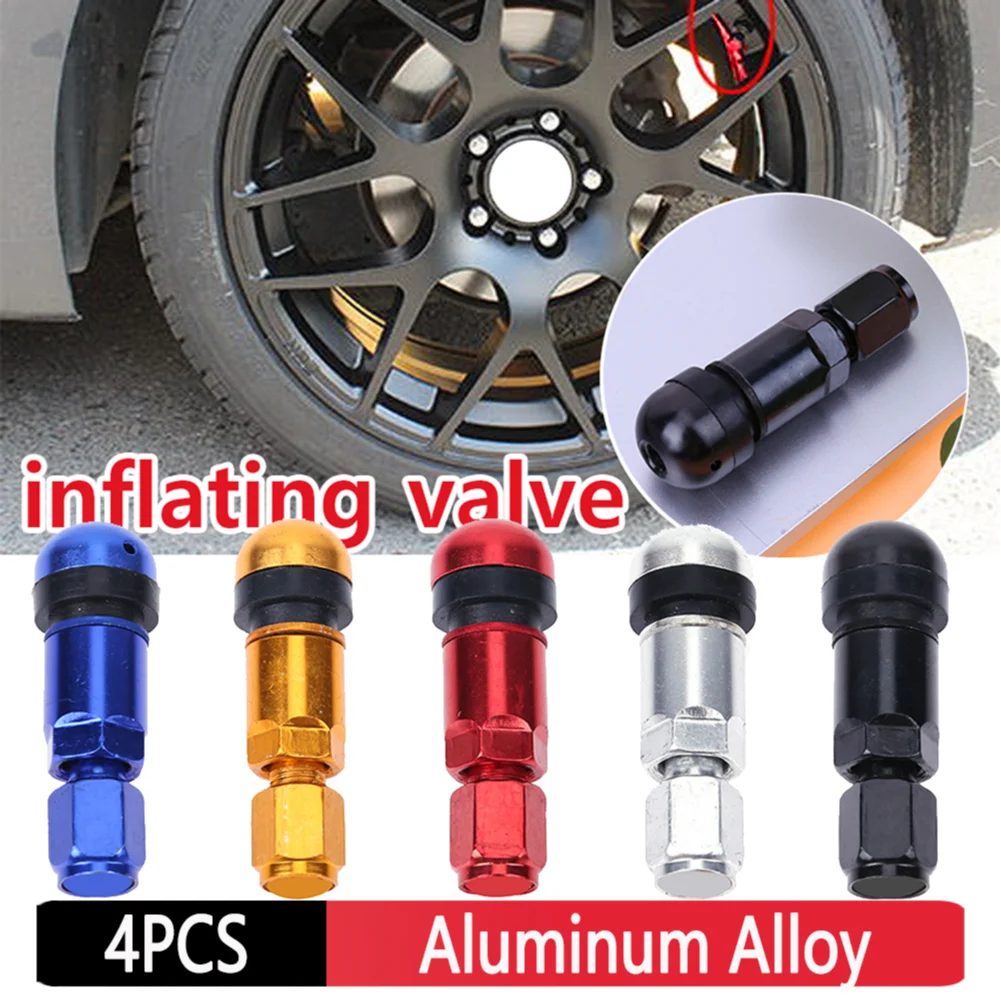 4Pcs Universal Car Tire Valve Stem Caps Titanium Spare Tire Covers Metal Dust Covers Lid for Bicycle Motorcycle Car Styling