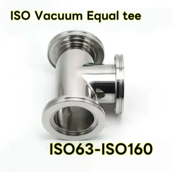 

Vacuum flange T-shaped tee,ISO63 ISO80 ISO100 ISO160 T-shaped stainless steel joint adapter Equal diameter three clip sleeve