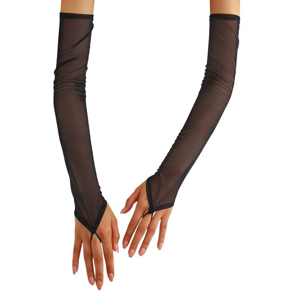 50cm Modische Dehnbare Damenhandschuhe Einfarbige Retro Cosplay Fingerhandschuhe Sonnenschutz Bühnenauftritt Party Handschuhe Hochzeit – Detail 3