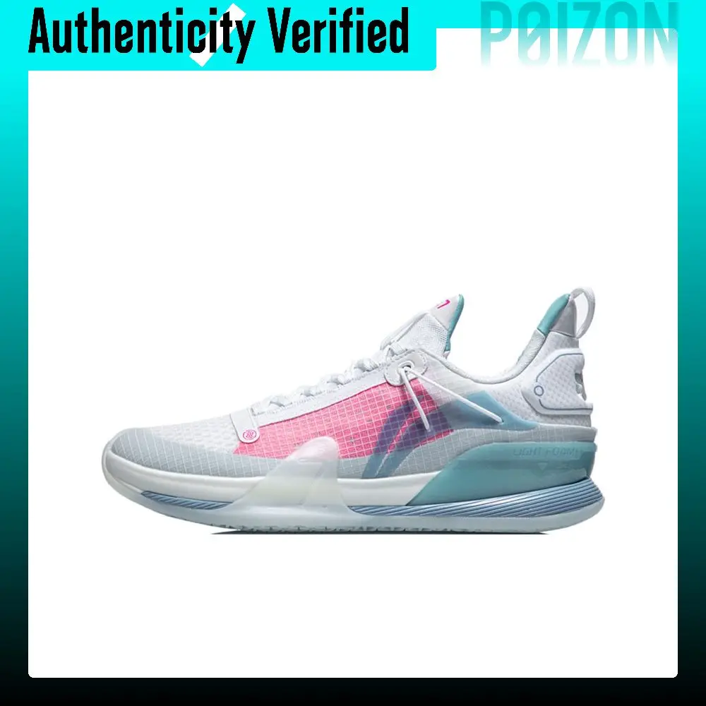 Li-Ning Speed 7 Premium Basketball Shoes Men's Low-top White/Blue/Pink ABAR017-3