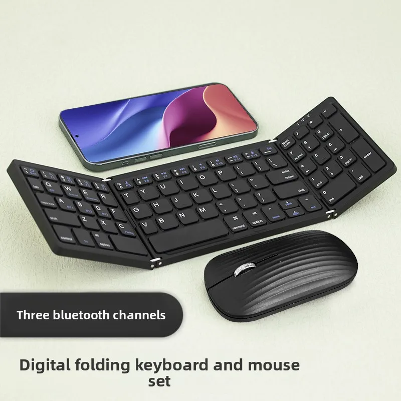 Travel Office Ultra Portable Foldable Bluetooth Keyboard Pocket-sized Rechargeable Wireless Keyboard with Numpad