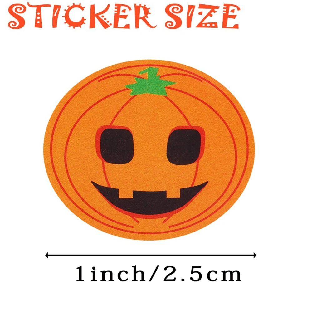 ハロウィーンの形をしたステッカー,1インチ,500個,子供のおもちゃ,パーティーギフト,ベーキング用品