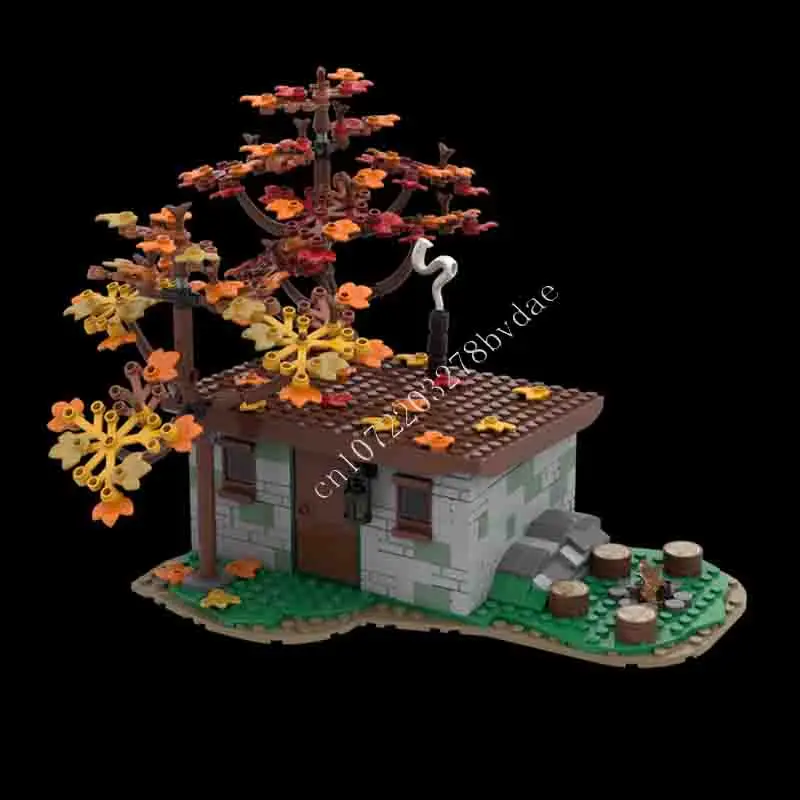 839 Uds casa pequeña para cabina con marco A vista de calle creativa modelo de bloques de construcción arquitectura educación ensamblaje modelo juguetes regalo