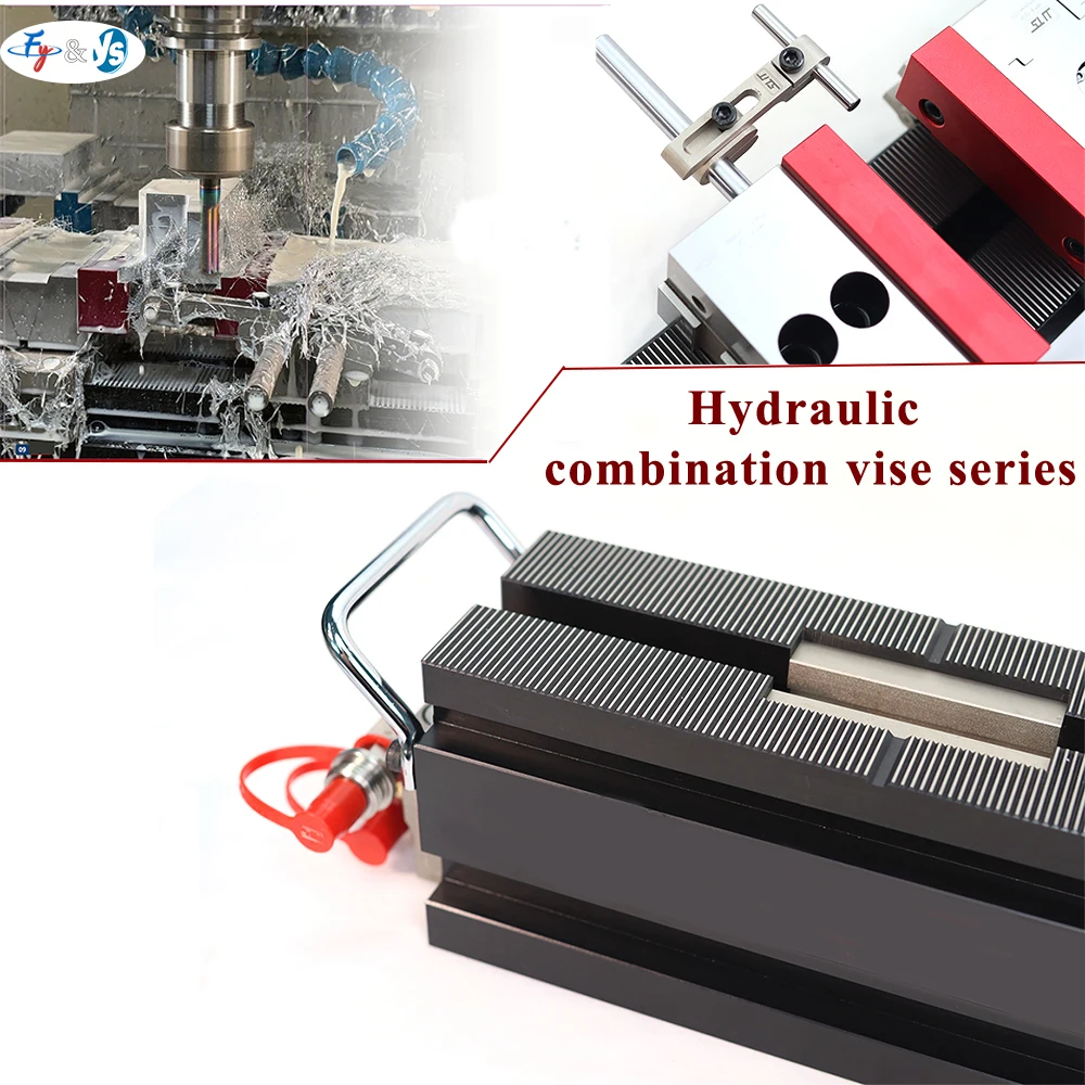4-Station CNC Fixture with Self-Centering, Modular Design for Tooling Fixture ,quick-change Fixture Hydraulic Combination Vise