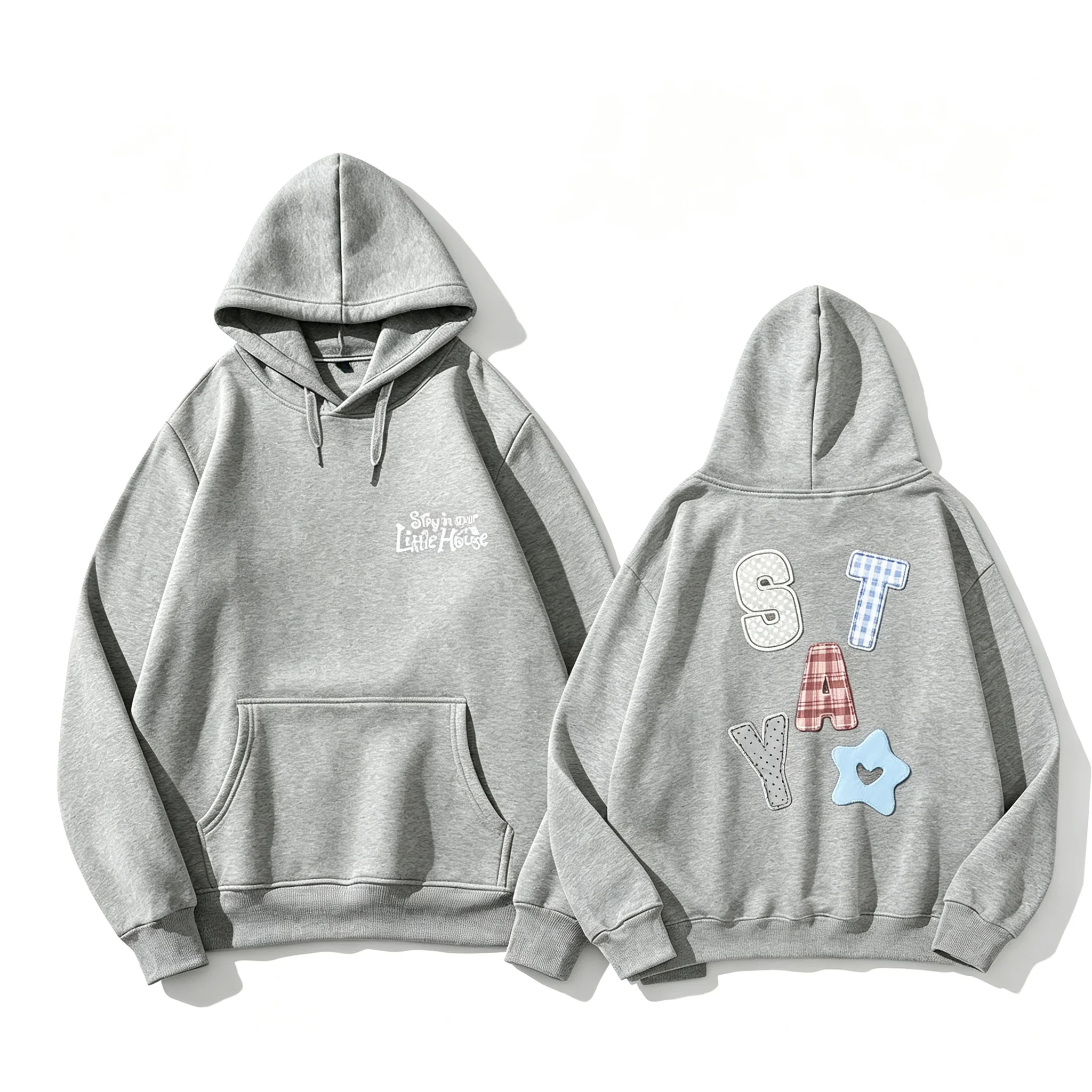 Kapuzenpullover BLEIBEN in unserem kleinen Haus, Kapuzenpullover mit Reißverschluss, Kpop-Mode, Star-Design, Sweatshirt mit gleichen Buchstaben, hochwertige Baumwolle, dickes T-Shirt. – Detail 9