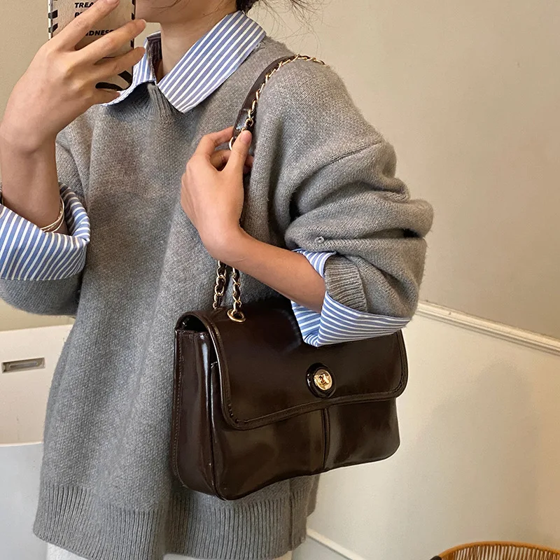 

2025 A/W Vintage Underarm Bag for Women, Genuine Leather Large Capacity Multi-way Shoulder Crossbody Purse, Retro Chic Tote