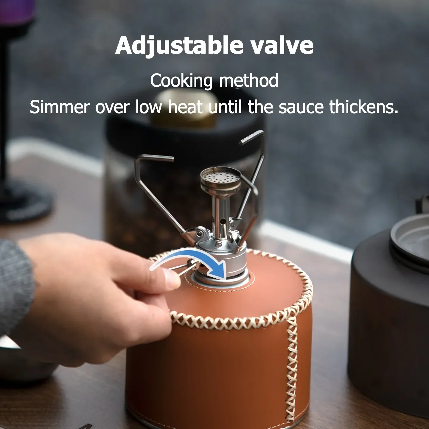 Mountainhiker Ultralight 304 Stainless Steel Integrated Portable Camping Burner with Windscreen Compact Outdoor Hiking Cooking