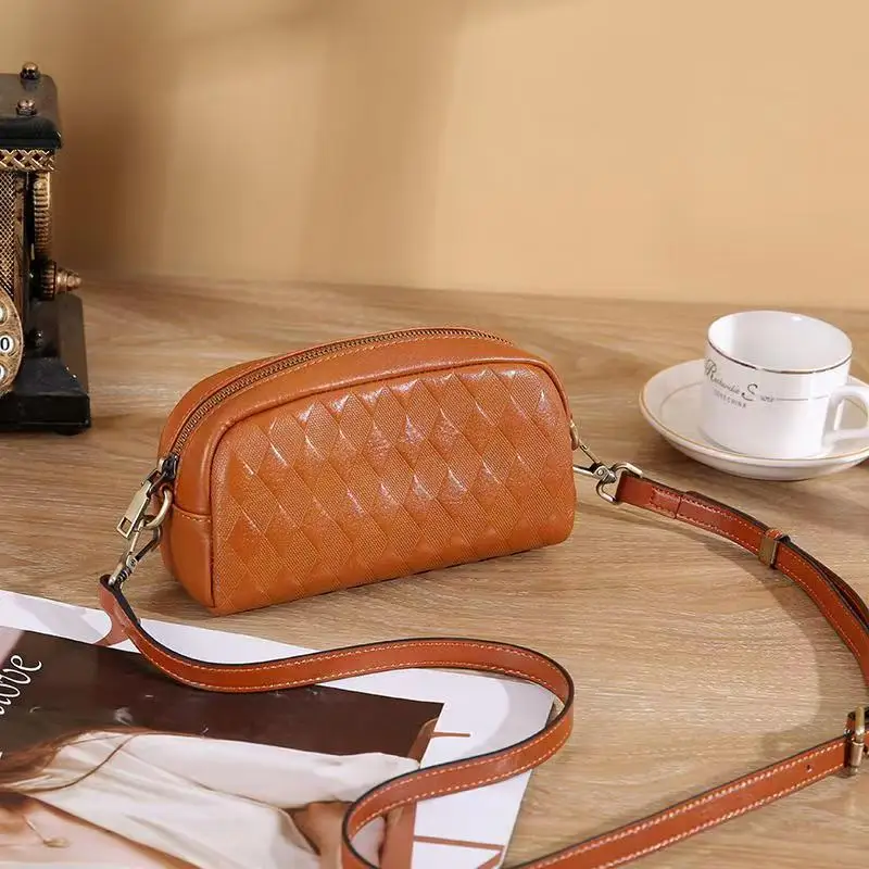 

Ladies' new fashionable single shoulder crossbody bag versatile made of genuine leather hand-held coin purse mobile phone bag