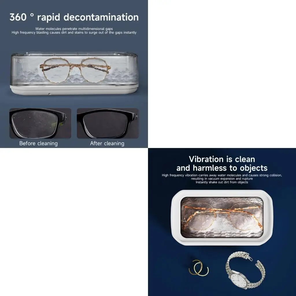 

652F Ultrasonic Jewelry Cleaner 650ML for Glasses Rings and Watch Bands with Digital Timer 22oz Stainless Steel