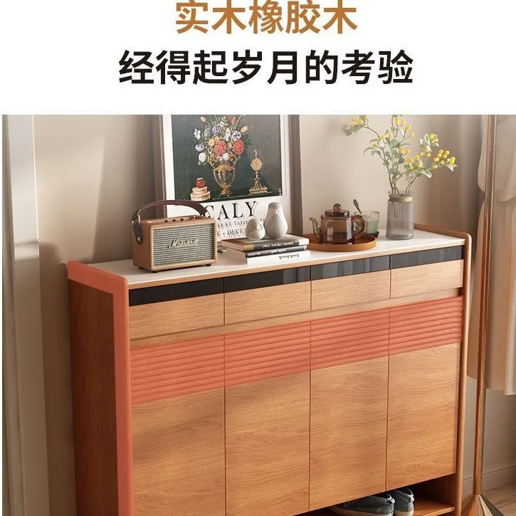 New Chinese style entrance corridor outer shoe cabinet large capacity corridor solid wood dust shoe cabinet elevator entrance st