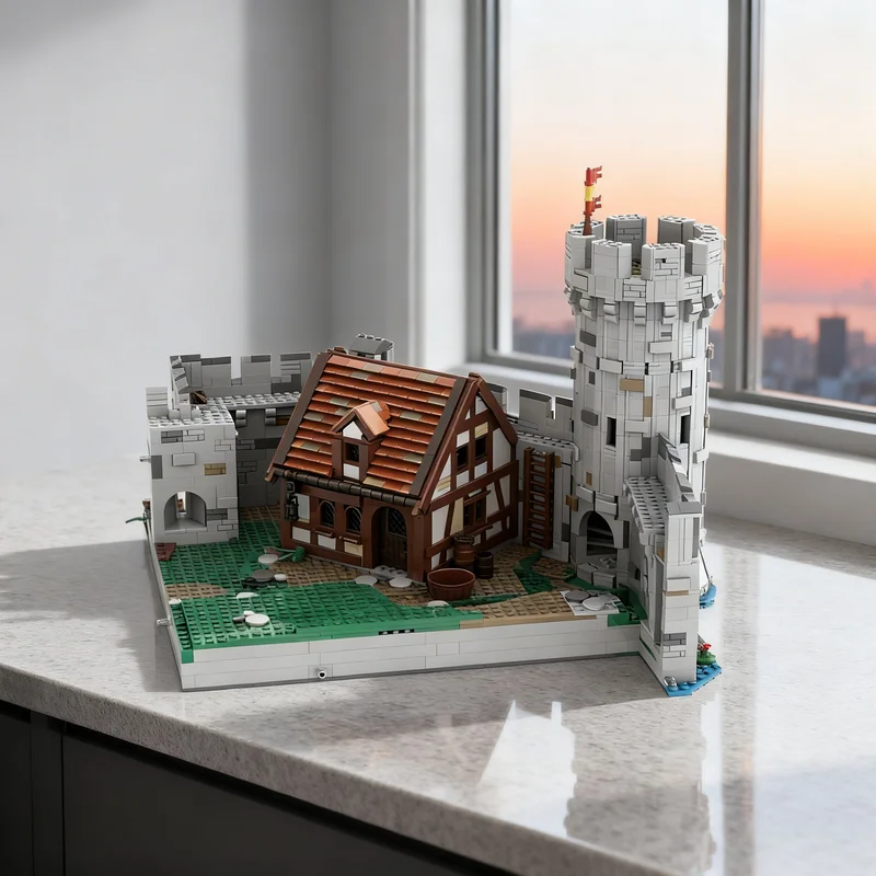 

3521pcs MOC Modular Norman Keep Guardhouse Castle Model Building Blocks Creative DIY Gift Display Decor Assemble Premium Adult