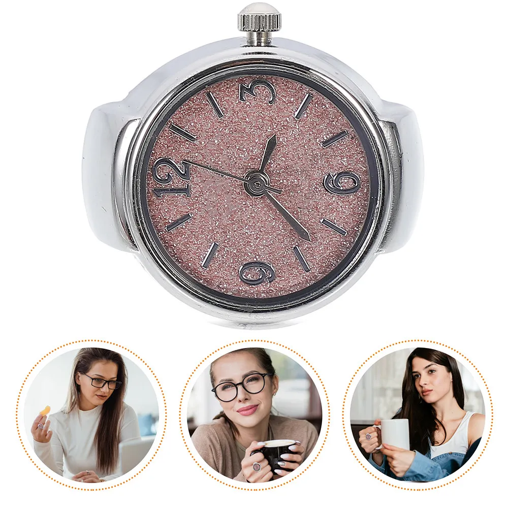 Quartz Finger Ring Watch Zinc Alloy Comfortable Stylish Casual Wear Men Women Numerals Round Finger Watch Fashion