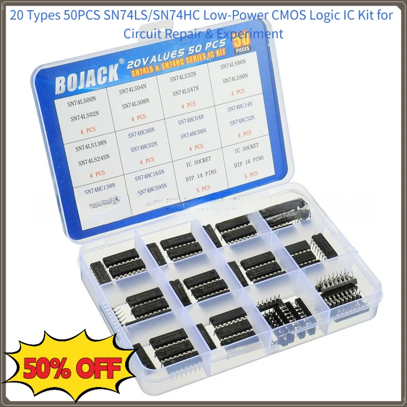 SN74LS & SN74HC Serie Stromsparende Logik-IC-Chip-Sortiment 20 Werte 50 Stück für DIY-Elektronik