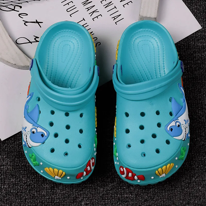 Summer Kids Sandals Boys Grils Children Beach Sandals Baby Soft Clogs Sandals Non-slip Slippers Breathable Shoes Hole Sandals