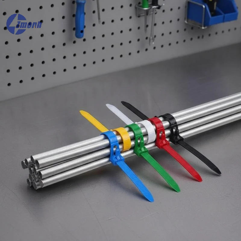 New！100PCS Reusable Self-locking Plastic Nylon Cable Tie Slipknot Cable Organizer Cable Tidy Lock Strap Zip Ties Binder
