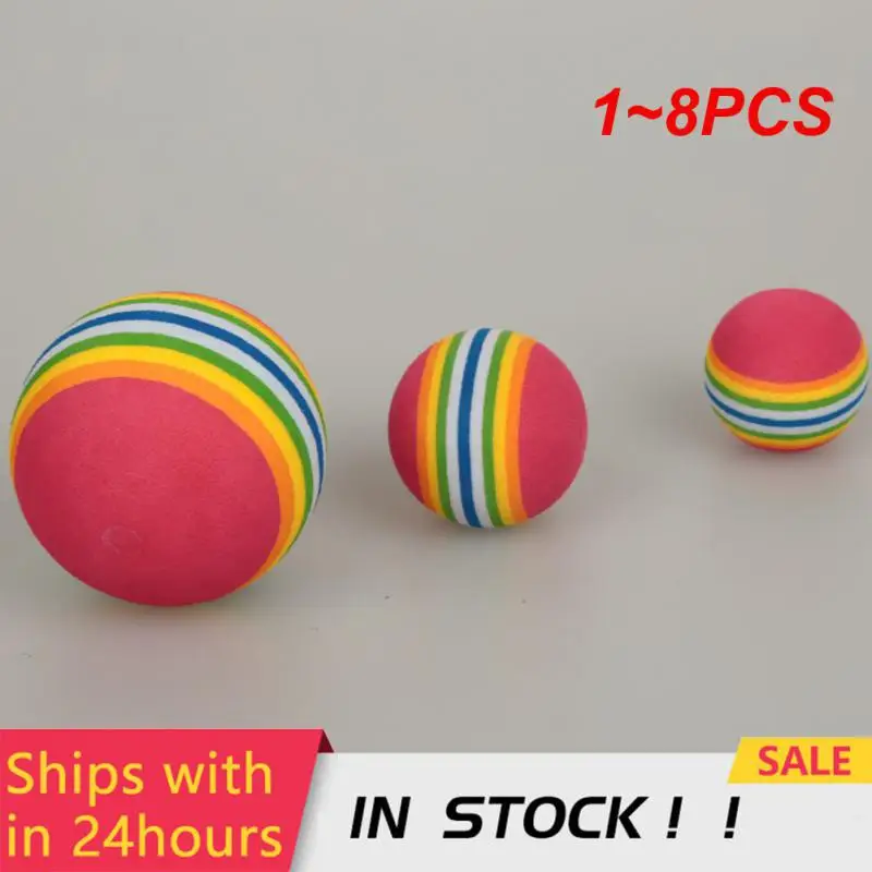 1~8PCS diameter 63mm 2. inch Rainbow EVA Foam Ball Golf Practice Indoor Training Aid Soft Golf Training Ball Child pet toy