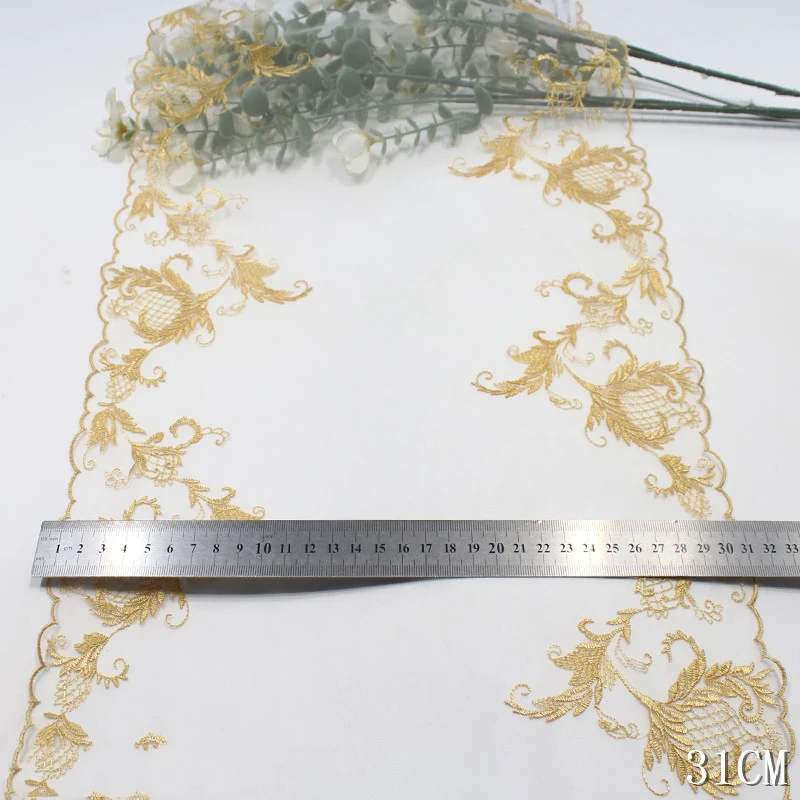 

56 ярдов, двухцветная кружевная бейка с цветочной вышивкой для шитья платья, нижнего белья, одежды, бюстгальтера, декоративная отделка