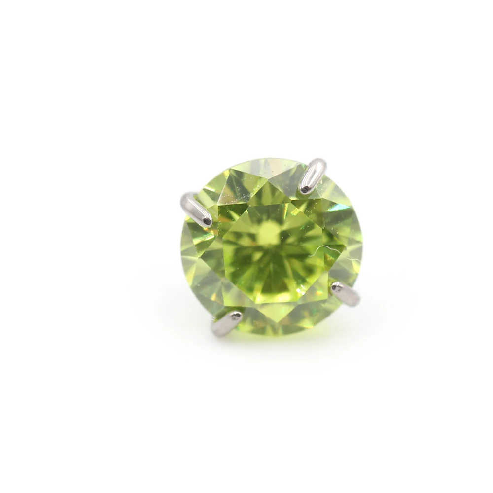 G23 Titanium External Thread Cubic Zircon Lip Labret Rings