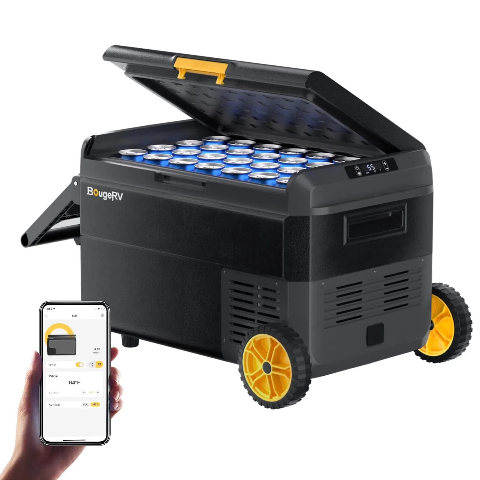 

12 Volt Car Refrigerator CRS 42 Quart Portable Fridge Freezer with APP Control