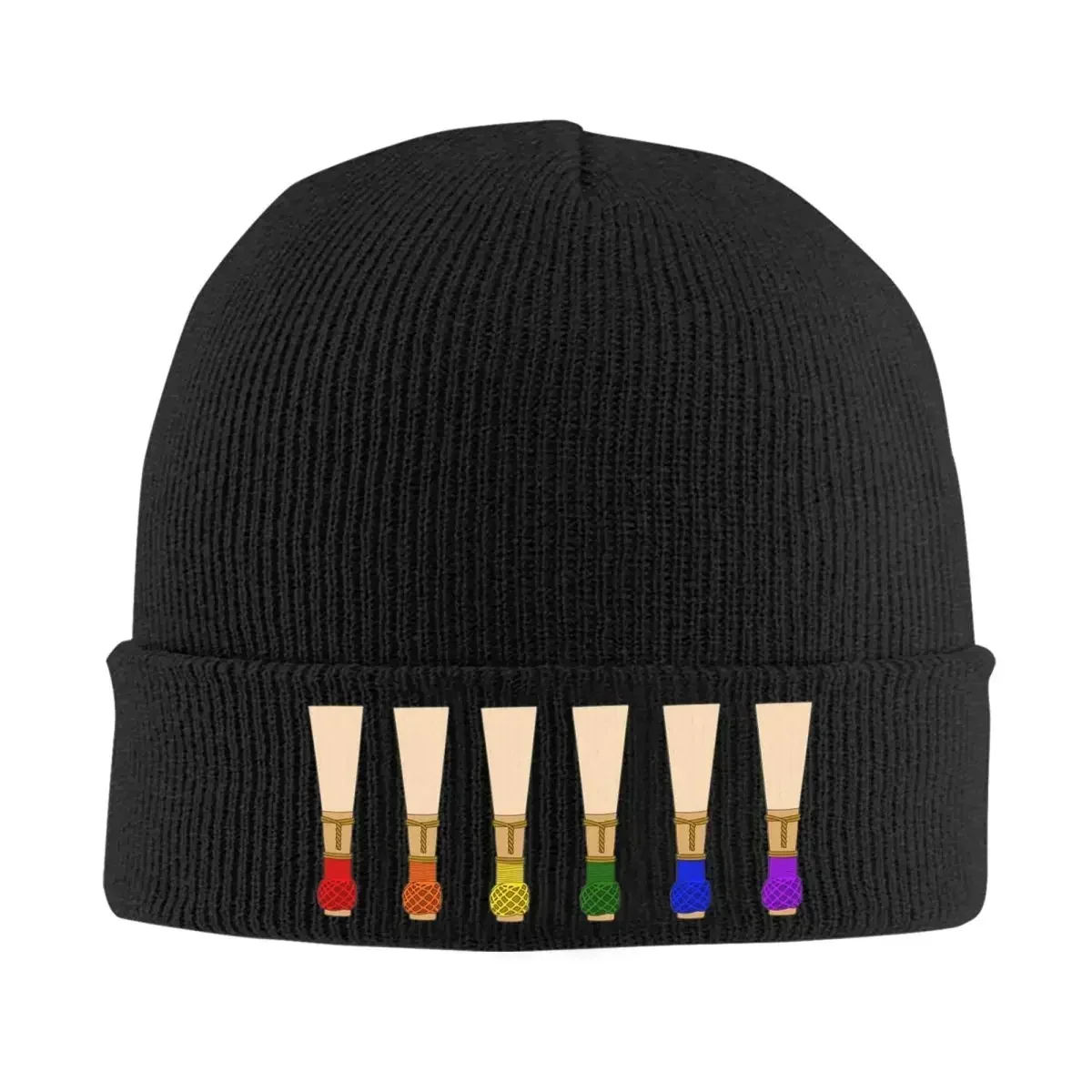 Bassoon Reeds (Rainbow) Warm Knitted Cap Fashion Bonnet Hat Autumn Winter Outdoor Beanies Hats for Men Women Adult