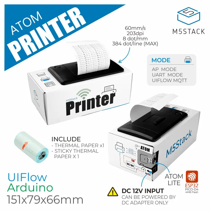 

M5Stack Official ATOM Printer Thermal Printer Kit for IoT Development Maker DIY Tools