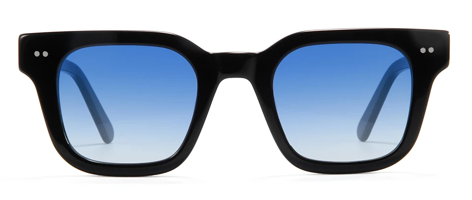 Chim 004 Designer-Sonnenbrille aus schwarzem Acetat, große polarisierte quadratische Fassung für Damen und Herren, flache UV400-Schutzgläser – Detail 15