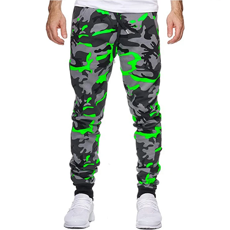 Men Trousers Casual Jogger Camouflage Ankle Banded Mid Waist Male Fashion Cargo Casual Pants Cool Sports Streetwear Autumn