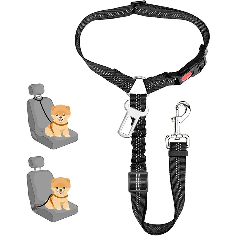 

Dog Seat Belts for Cars,Adjustable Car Harness Pet Dogs Safety Seatbelt,Anti Shock Elastic Puppy Restraint Strong Dog Leads