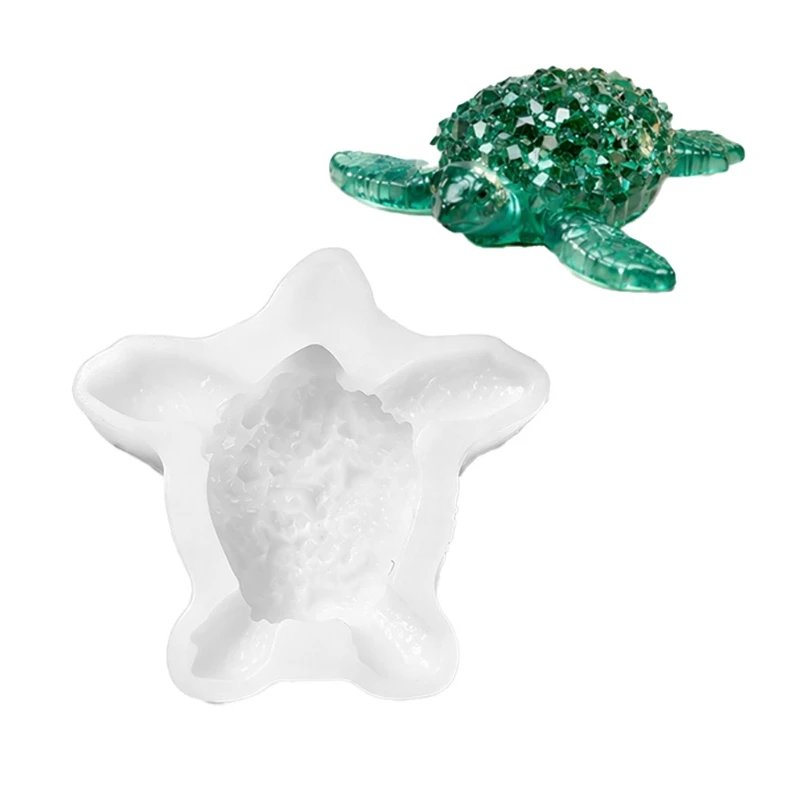 62KE Translucent Silicone Marine Turtles Mold for Handmade Display Pieces, 3D Faceted Shell Design with Easy Release