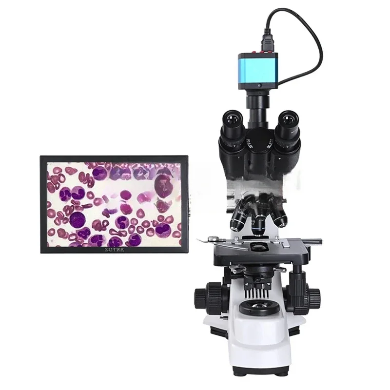 Professional Lab Biological Electronic Digital Camera, Trinocular Microscope, Zoom 2500X   2/16MP, USB, VAG, 10LCD