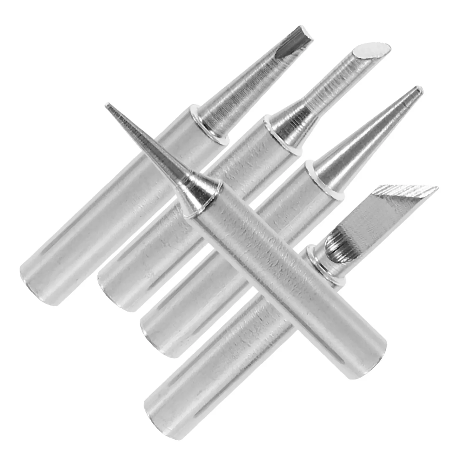 5Pcs Soldering Iron Tip Set Compatible with 900M Series Bright Finish Long-Lasting Iron Material Assorted Tips for Electronic