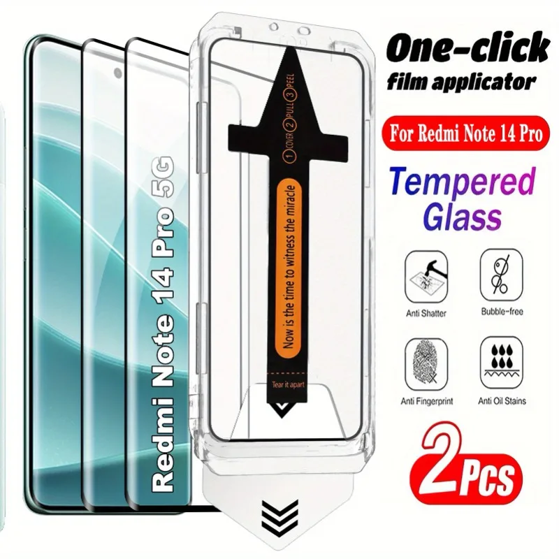 

2Pcs Full Cover Tempered Glass Screen Protector For Redmi Note 14 13 Pro Plus Note 12 11 Pro Plus 11S 14S Glass