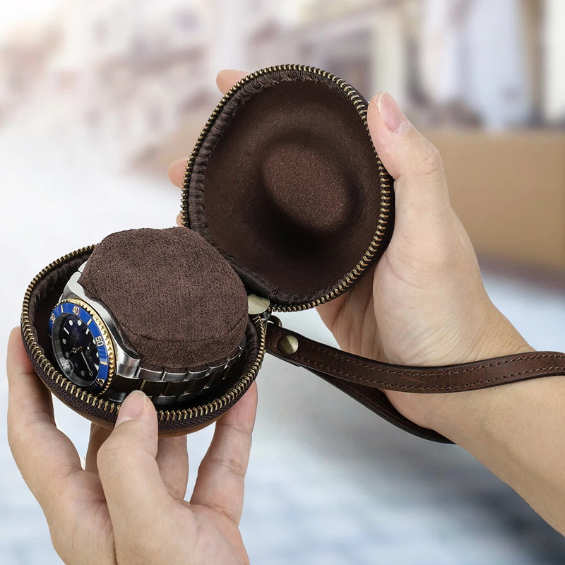 

Новая роскошная дорожная сумка-кофр для часов из винтажной кожи с ремешком, портативный кожаный футляр для механических часов
