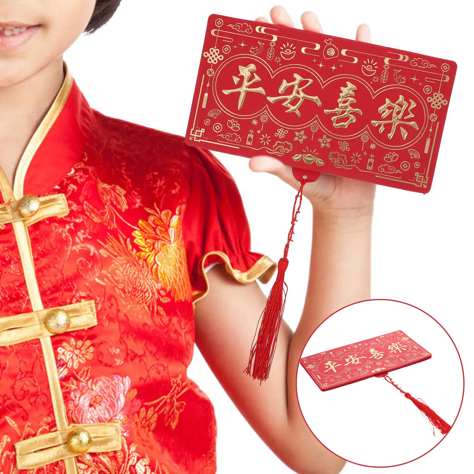 

4 шт. красных конвертов из прочной бумаги премиум-класса с праздничным дизайном и благоприятными надписями, креативные новогодние денежные пакеты для Праздника Весны