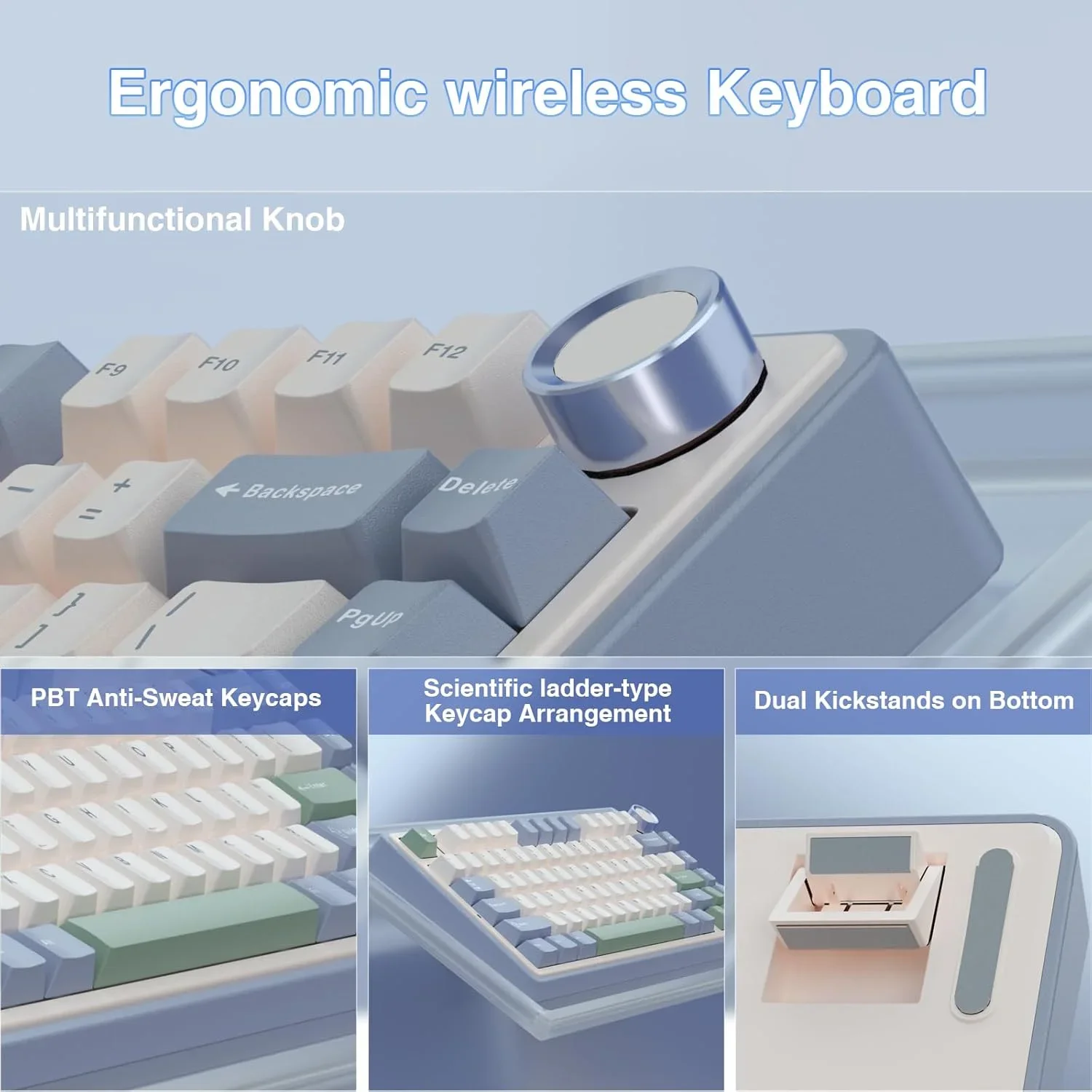 Aula F75 75% Wireless Mechanical Keyboard Hot Swappable Creamy Pre thumbnail 3