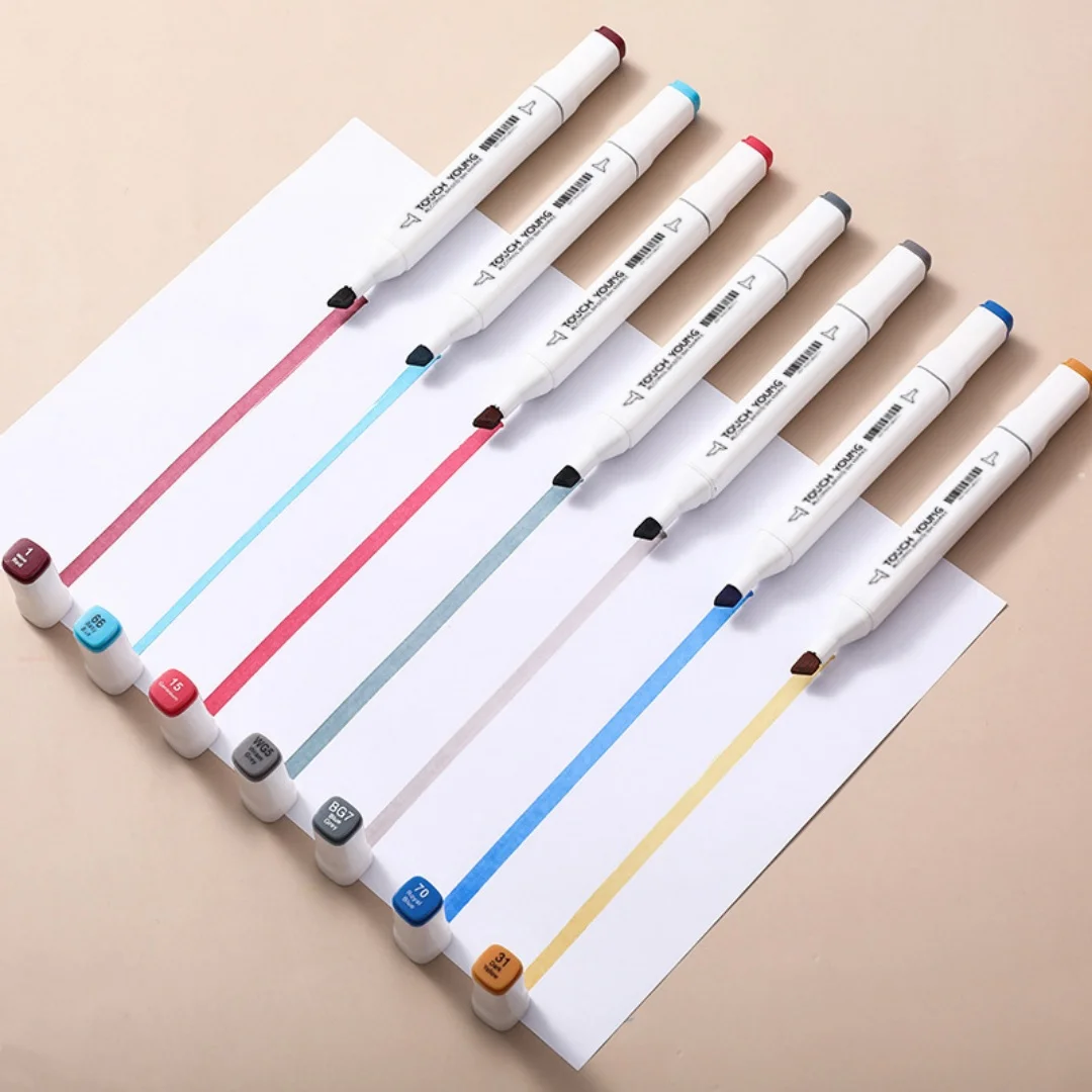 Double-Headed Alcohol Marker Coloring Drawing Markers Suitable for Student Rewards Anime Character Drawing Note Taking