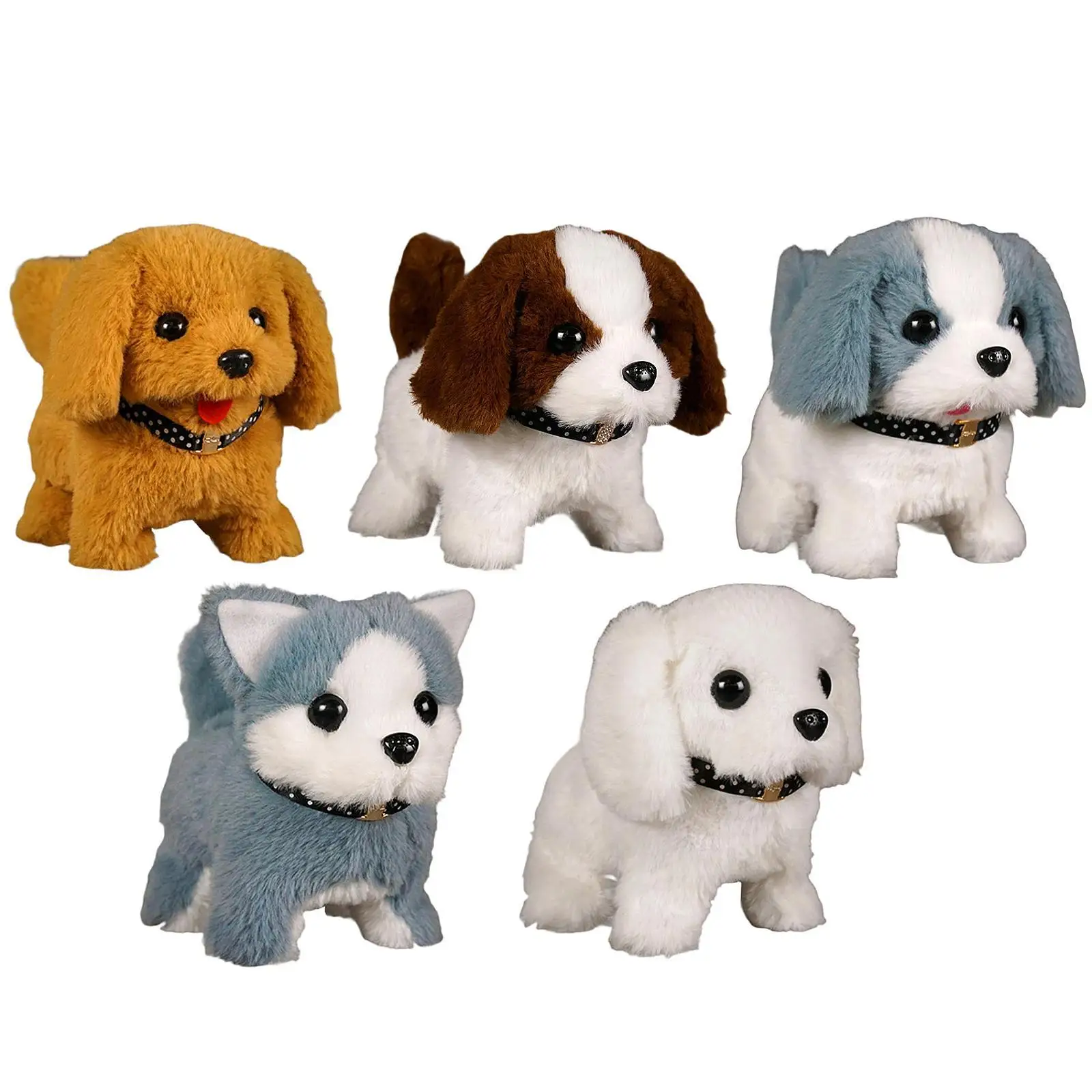 Interaktywna elektroniczna pluszowa zabawka szczeniak, miękka pluszowa zabawka chodząca i wydająca dźwięki.