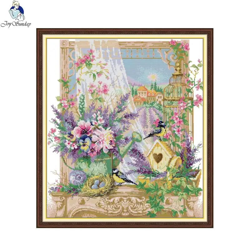 Joy Sunday The Scent Of Provence Flower Cross Stitch Kit Needlework Set Canvas Printed Cotton Thread Embroidery Diy Handmade