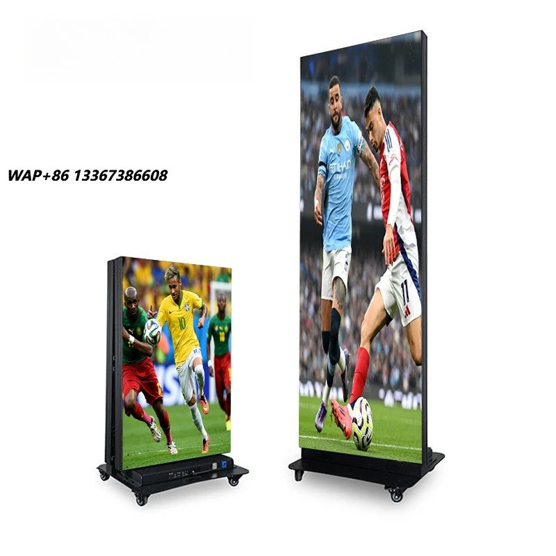 GOB Indoor 640*1920mm Smart WiFi High Brightness P2 P2.5 Easy Transport for Events Indoor Foldable LED Poster Screen Display