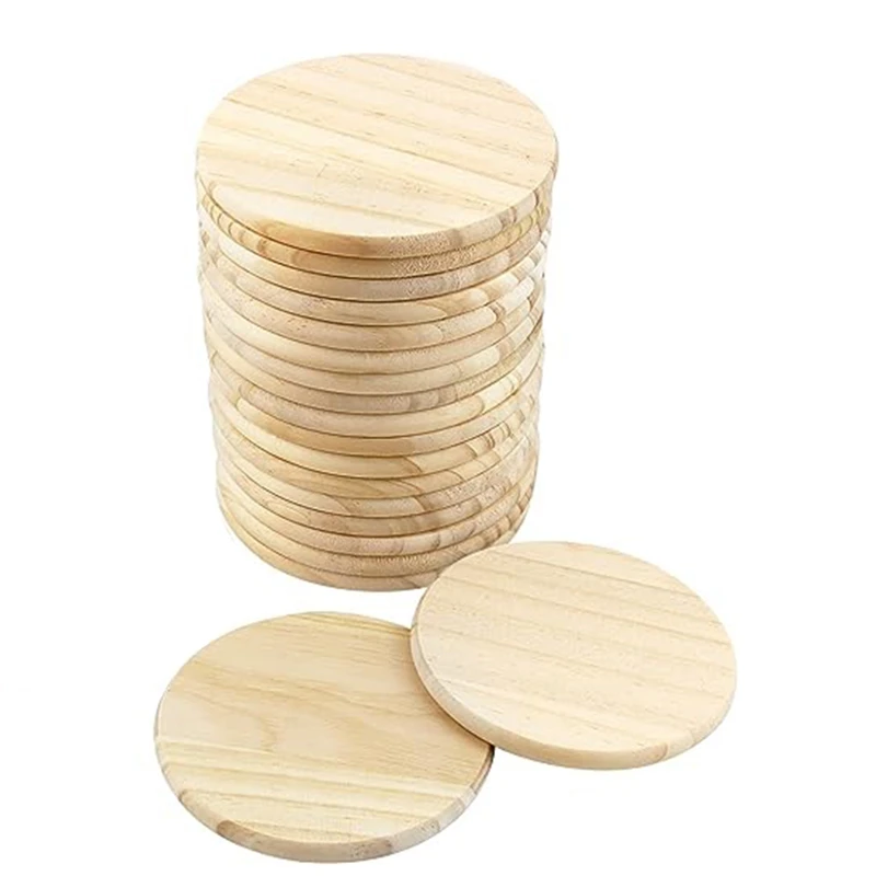 

40Pcs Solid Wood Veneer Handmade Veneer Painting Wood Plank Material Handmade Coasters For DIY Painted Wood Carving Log Wood