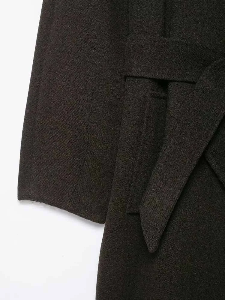 European and American style winter new arrivals fashionable and simple women's clothing, versatile soft stand collar belted coat