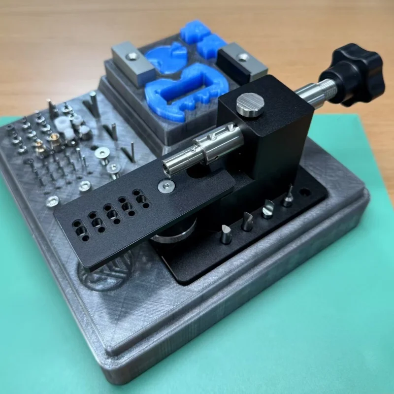 All-In-One Multi-Function Watch Repair Bench Vise Complete Punch Pins Silicone Jig Die Set Adjustable Screw Clamping Fixture
