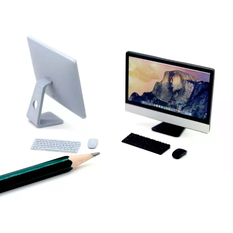 Doll Toy 1:12 Home Dollhouse Miniature Mini Desktop Computer Mouse and Keyboard Furniture Model Decor Toy Doll House Accessories