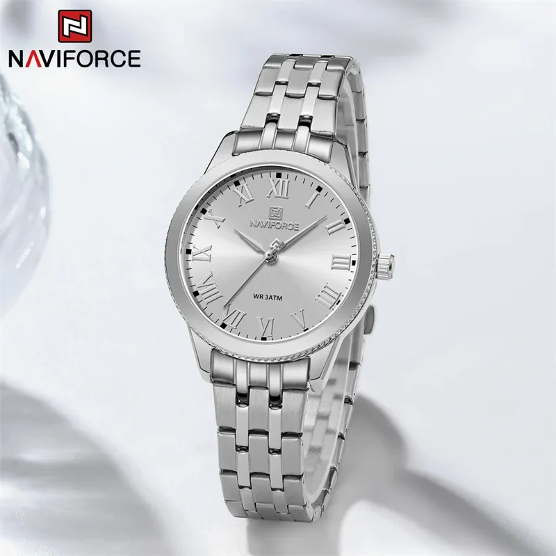 NAVIFORCE Brand Ladies Luxury Wristwatches Waterproof Simple Dress Women\'s Watches Stainless Steel Clock Relogio Feminino 2023