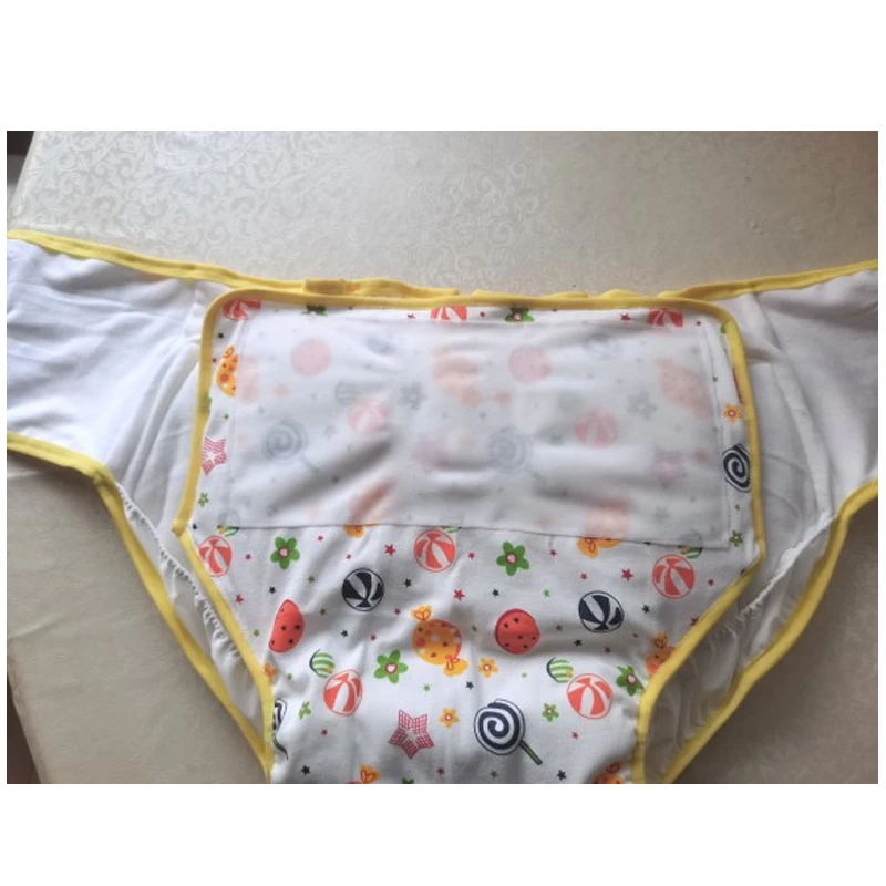 New Style Printed Candy Adult Baby Diaper Nappy Incontionence Waterproof Reusable Adult DDLG Trainning Pant Age Role Play