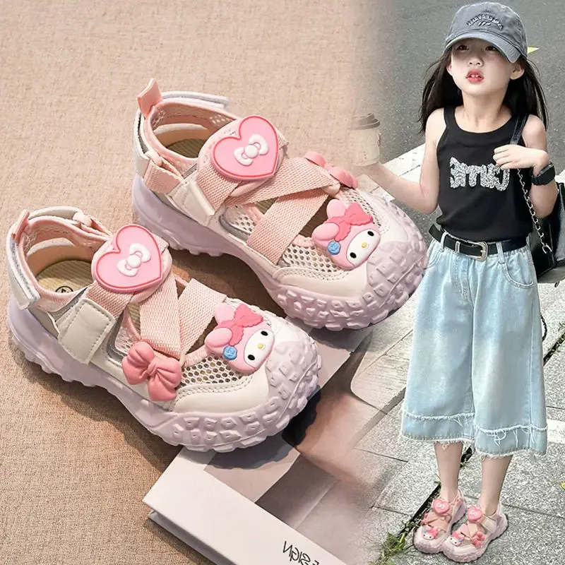 

Kawaii My Melody Sanrio, милые летние сандалии, студенческие кроссовки, удобные тапочки принцессы, детские подарки для детей