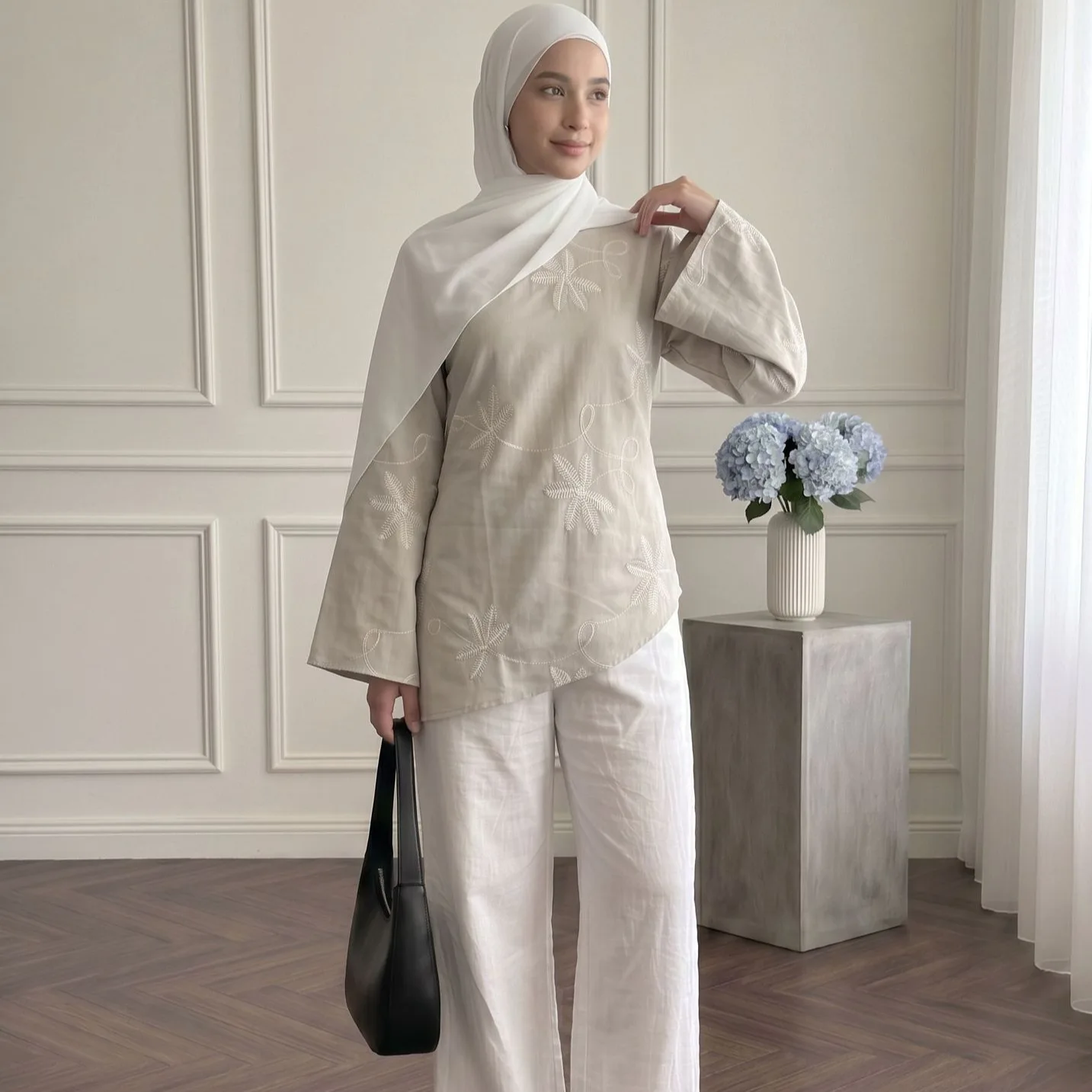 Women Top Irregular Blouse Eid Muslim Modest Print Tops Round Collar Flare Sleeve Islam Ramadan Dubai Autumn Blouses 2026